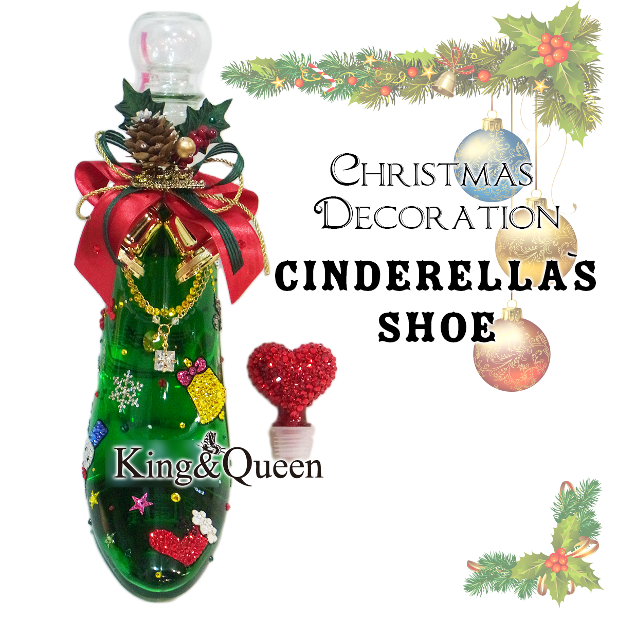 クリスマスデザイン シンデレラ 飾りボトル King Queen キンクイ Blog