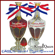 飾りボトル　スワロデコKing&Queen　クリスタルボトルデコレーション　高級ボトル　カミュミッシェルロイヤルバカラ