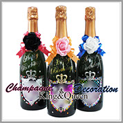 飾りボトル　スワロデコKing&Queen　シャンパンデコレーション