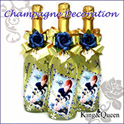 飾りボトル　スワロデコKing&Queen　クリスタルボトルデコレーション　高級ボトル　カミュ バカラ カラフェ 