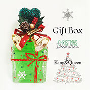 飾りボトル　スワロデコKing&Queen　ボトルデコレーション　ギフトボックス　クリスマス