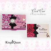 飾りボトル　スワロデコKing&Queen　カードケース　名刺ケース　デコレーション