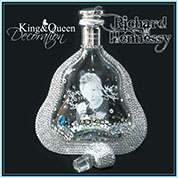 飾りボトル　スワロデコKing&Queen　クリスタルボトルデコレーション　高級ボトル　リーシャールヘネシー