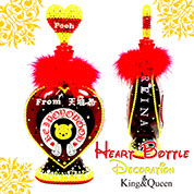 飾りボトル　スワロデコKing&Queen　ボトルデコレーション　猫