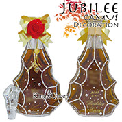 飾りボトル　スワロデコKing&Queen　クリスタルボトルデコレーション　高級ボトル　カミュ　ジュビリー