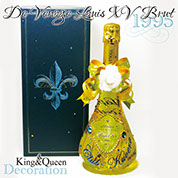 飾りボトル　スワロデコKing&Queen　クリスタルボトルデコレーション　高級ボトル　ルイ15世　シャンパン