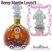 飾りボトル　スワロデコKing&Queen　クリスタルボトルデコレーション　高級ボトル　レミールマルタン　ルイ13世