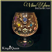 飾りボトル　スワロデコKing&Queen　デコレーション　グラス　ワイングラス